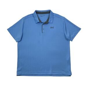 Under Armour Shirt Mens 2XL XXL Evening Blue Loose Tech Polo Performance Golf